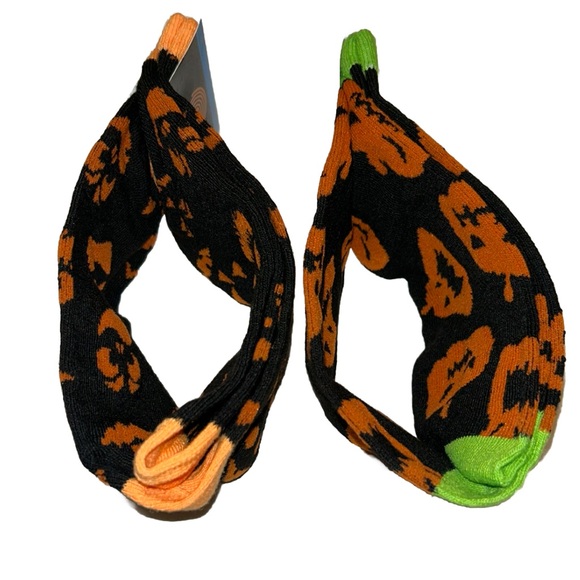 Halloween Jack O'lantern HYP Crew Socks 2 Pair Men's 6-12 Black Orange w Pumpkin - Picture 7 of 8